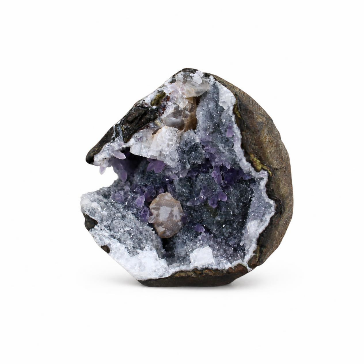 Natural Amethyst on Calcite Geode 6 × 5 × 4 cm