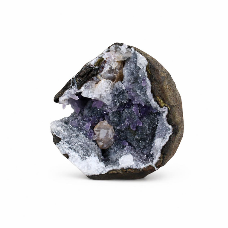 Natural Amethyst on Calcite Geode 6 × 5 × 4 cm