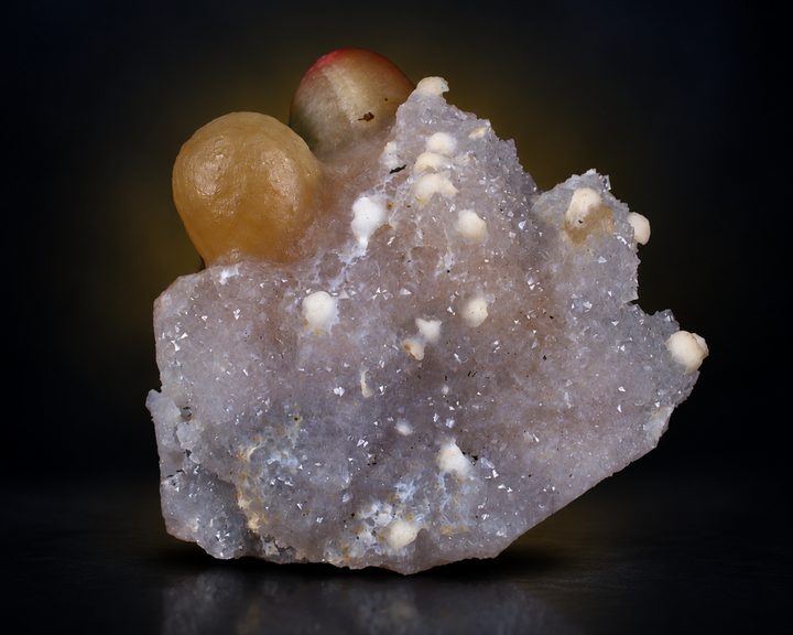 Fluorite Spheres on Crystalline Matrix | 460 g | 9 × 8 × 7 cm
