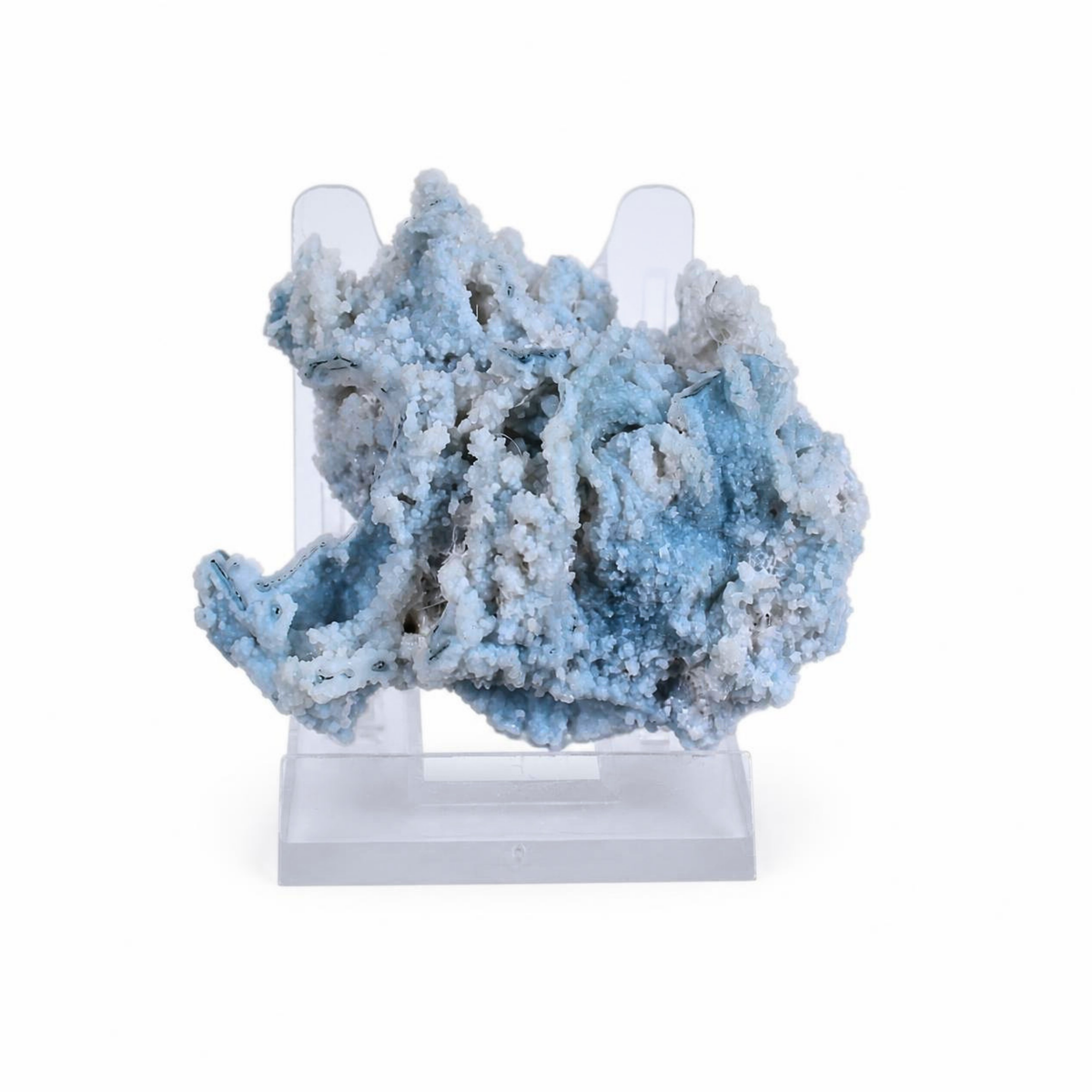 Blue Chalcedony & White Mordenite Crystal 6 × 7 × 4 cm