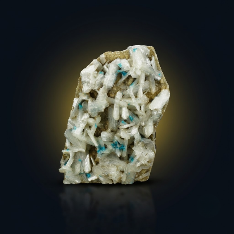 Natural Cavansite Crystal with Heulandite Matrix – Mineral Specimen from India