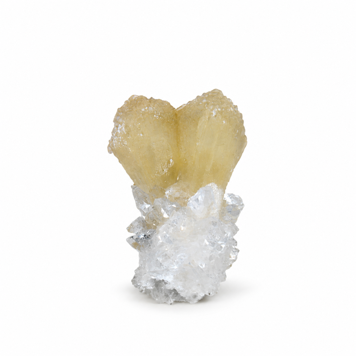 Natural Stilbite with Apophyllite Crystal Cluster