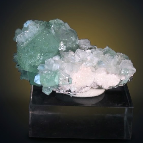 Apophyllite Tabular Crystal Group with Heulandite on Matrix — India | 130 g | 4 × 5 × 3 cm