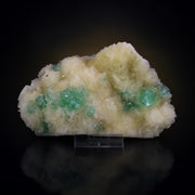 Natural Green Apophyllite with Stilbite Crystal Matrix Mineral Specimen from India 410 gm 15 × 9 × 2 cm