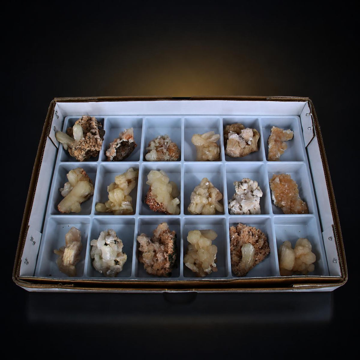 Stilbite &amp; Heulandite Mixed Crystal Lot – 18 Pieces