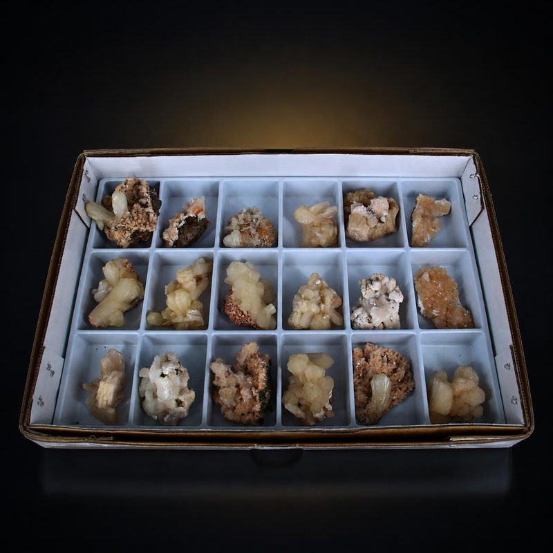 Stilbite &amp; Heulandite Mixed Crystal Lot – 18 Pieces