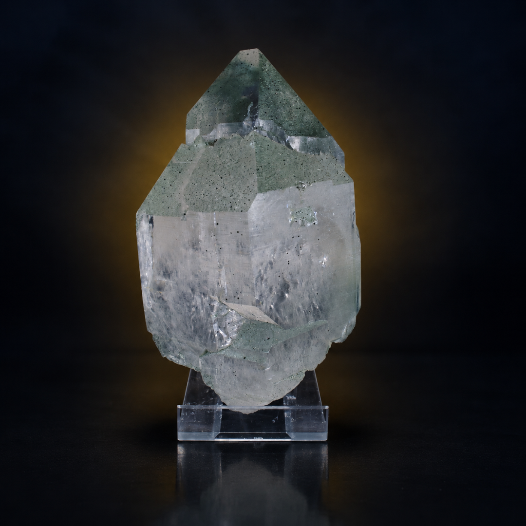 Natural Green Chlorite Himalayan Quartz Crystal – Mineral Specimen from India
