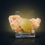 Natural Orange Stilbite Crystal Cluster with Calcite – 50g
