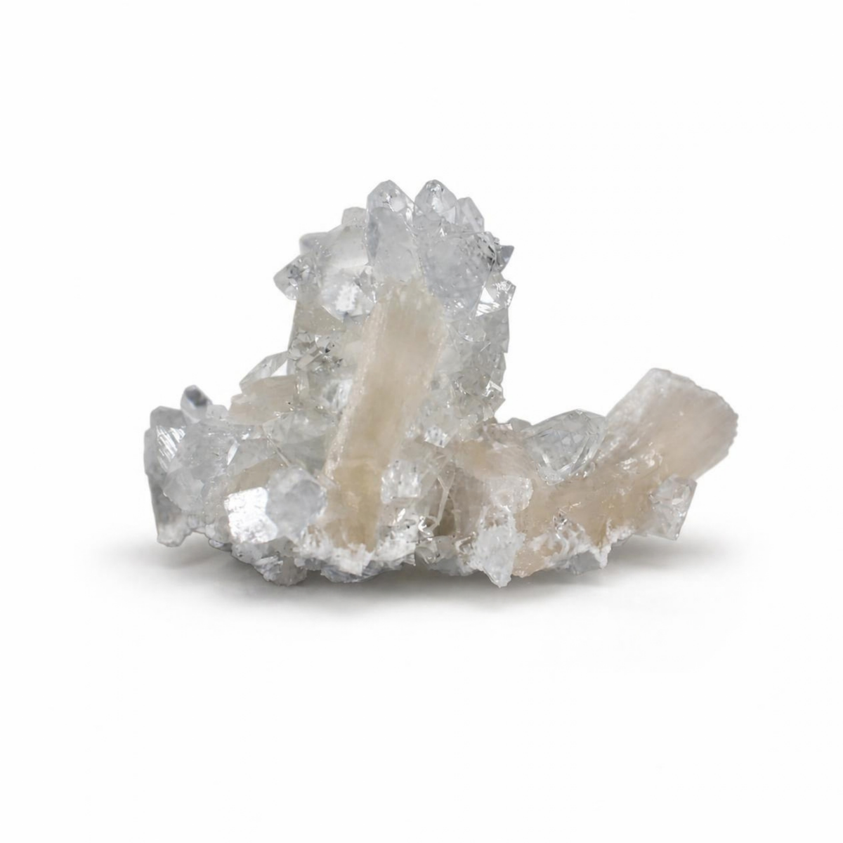 Natural Apophyllite with Stilbite Crystal Cluster – 30 g