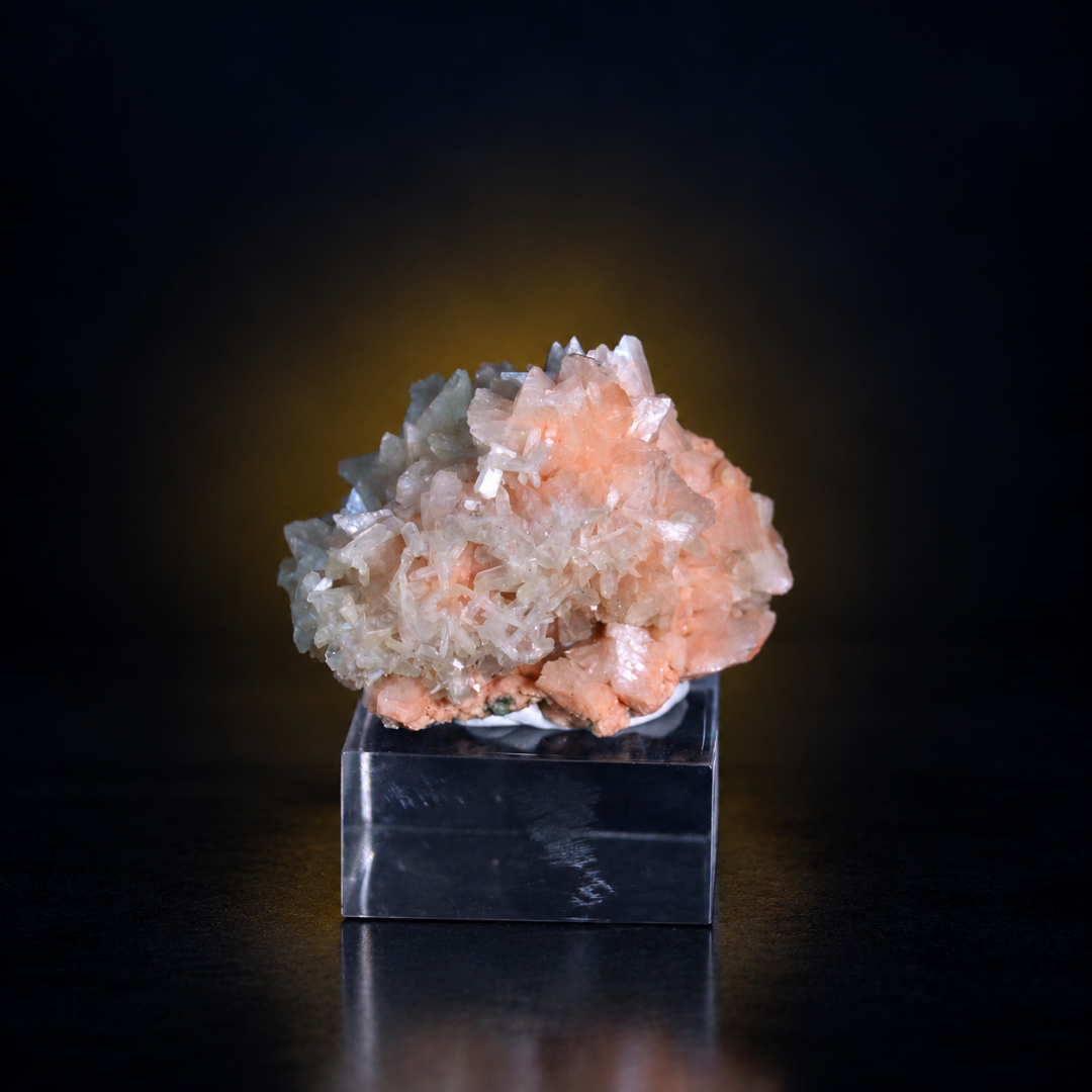 Natural Orange Stilbite Crystal with Heulandite – Mineral Specimen from India