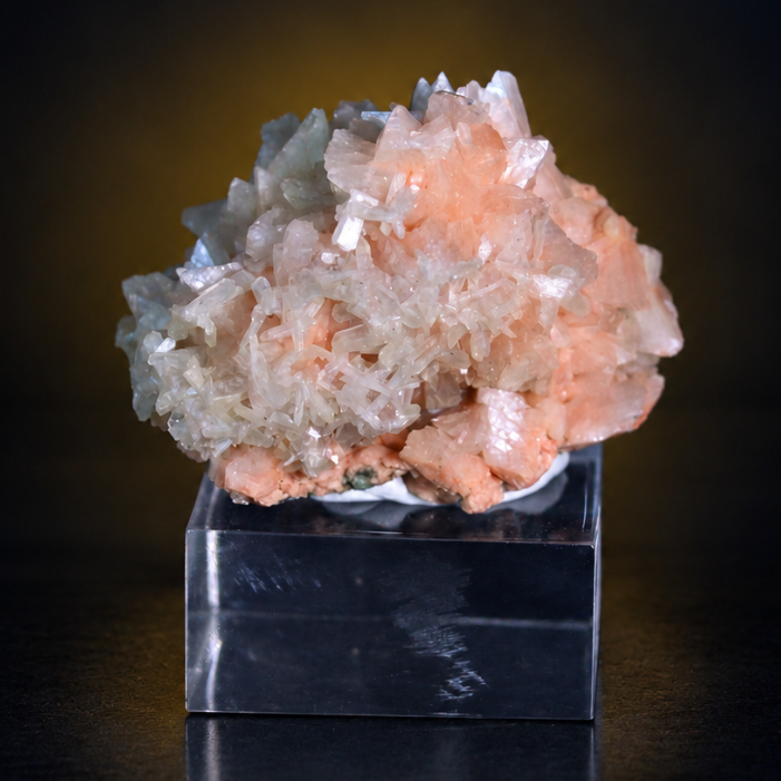 Orange Stilbite Bladed Crystal Cluster with Heulandite — India | 70 g | 4 × 5 × 3 cm