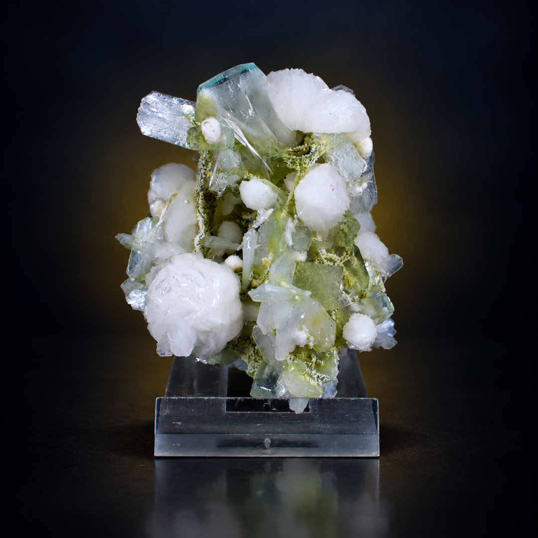 Natural Okenite with Apophyllite &amp; Heulandite Mineral Specimen – 70g