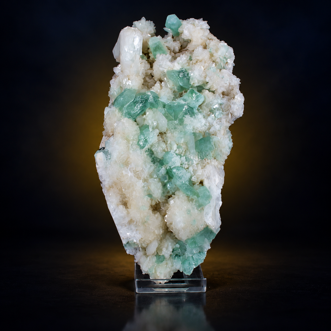Natural Green Apophyllite with Heulandite Matrix