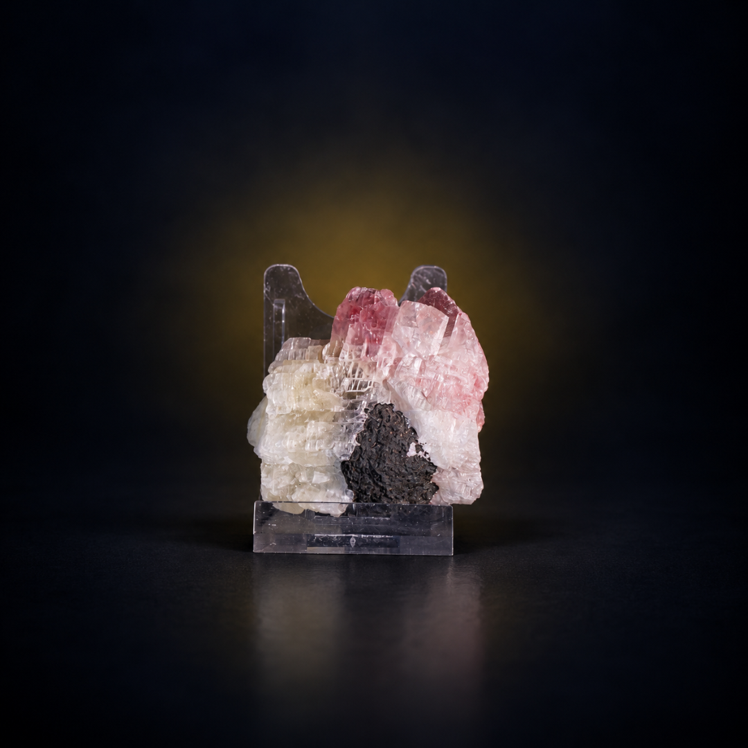 Natural Pink Calcite Crystal Mineral Specimen – India