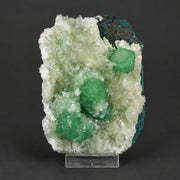 Green Apophyllite Crystals with White Stilbite on Contrasting Rock Matrix | 390 g | 13 × 10 × 3 cm
