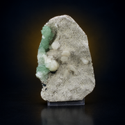 Natural Green Apophyllite with Heulandite Crystal Specimen – India