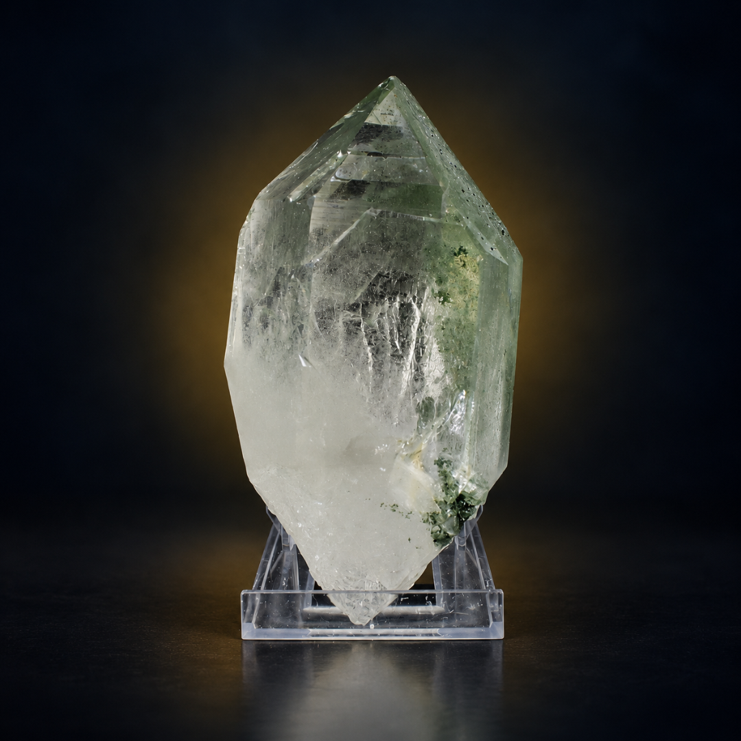 Natural Green Chlorite Himalayan Quartz Crystal – Mineral Specimen from India