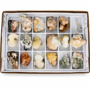 Mixed Natural Zeolite &amp Crystal Mineral Lot – Apophyllite Stilbite Calcite Heulandite &amp Scolecite