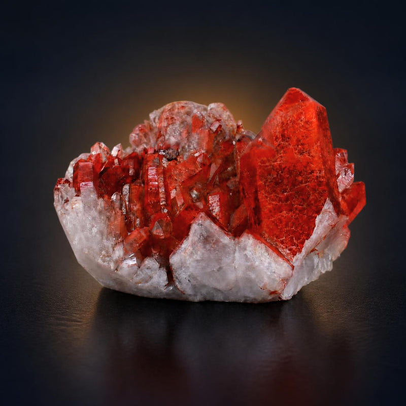 Natural Red Hematoid Quartz Mineral Specimen 11 × 11 × 7 cm, 500 g