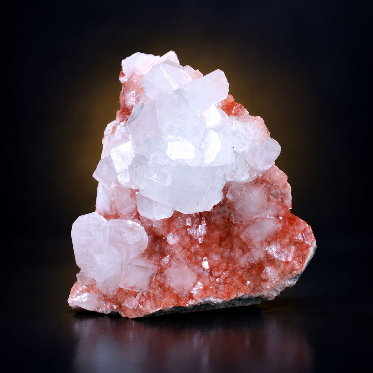 Apophyllite with Stilbite on Tabular Formation · 460 g · 11 × 9 × 7 cm