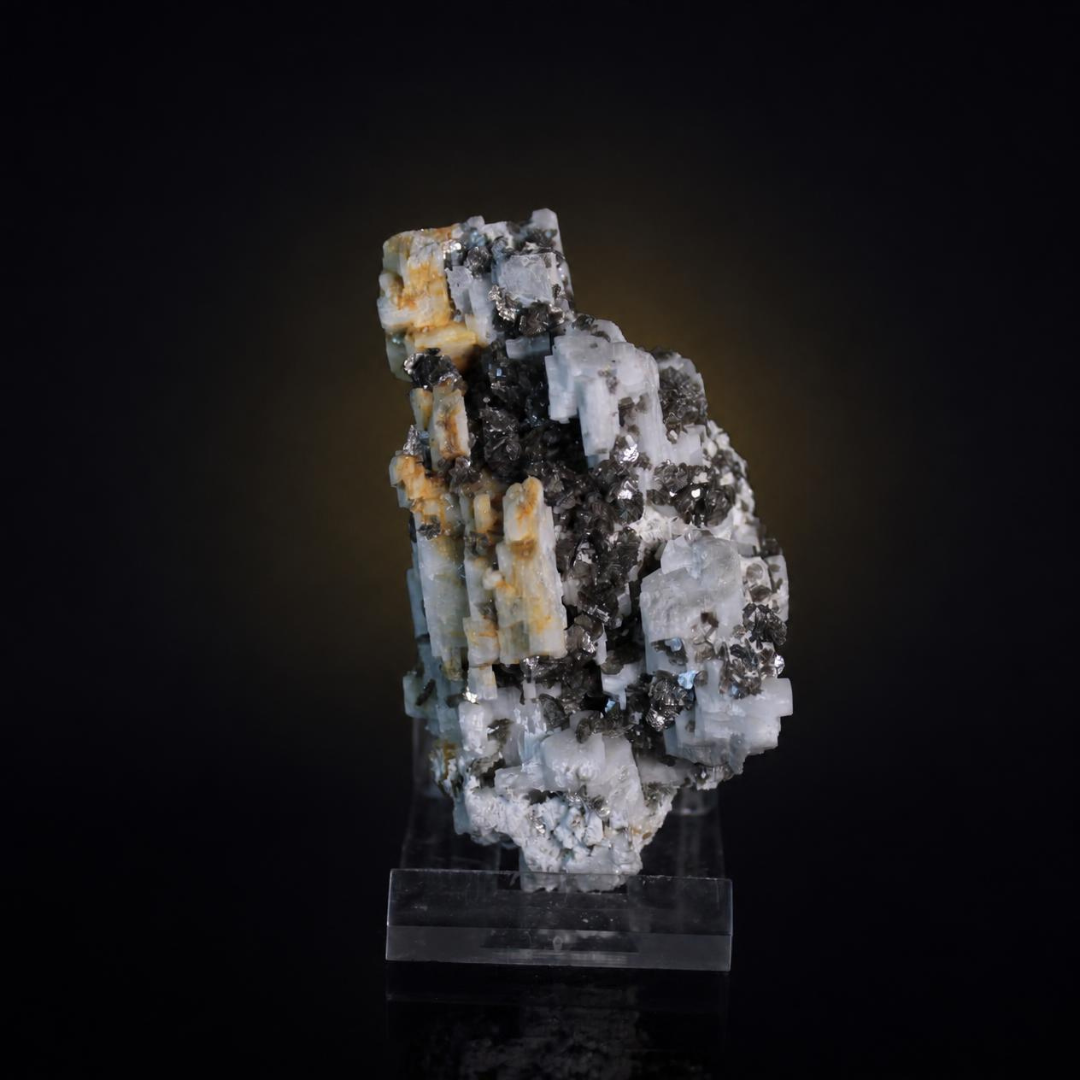 Apatite and Pyrite and Tourmaline specimen — India, 130 g.