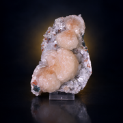 Natural Peach Pink Stilbite with White Apophyllite Crystal Cluster – 80 g