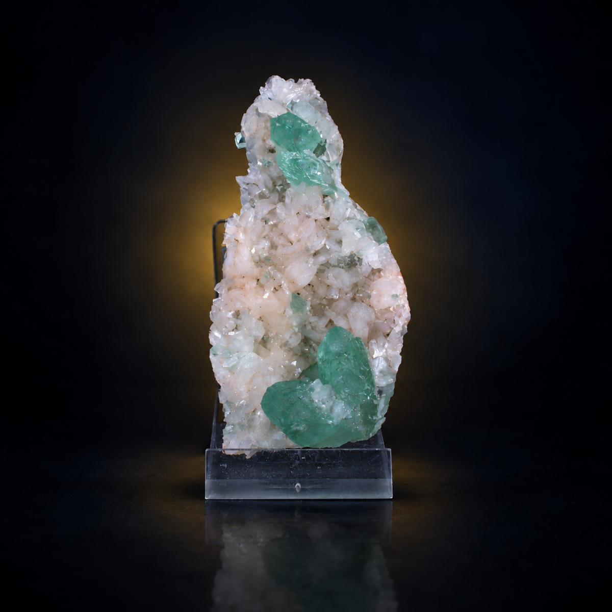 Natural Green Apophyllite with Stilbite Crystal Cluster – 100 g