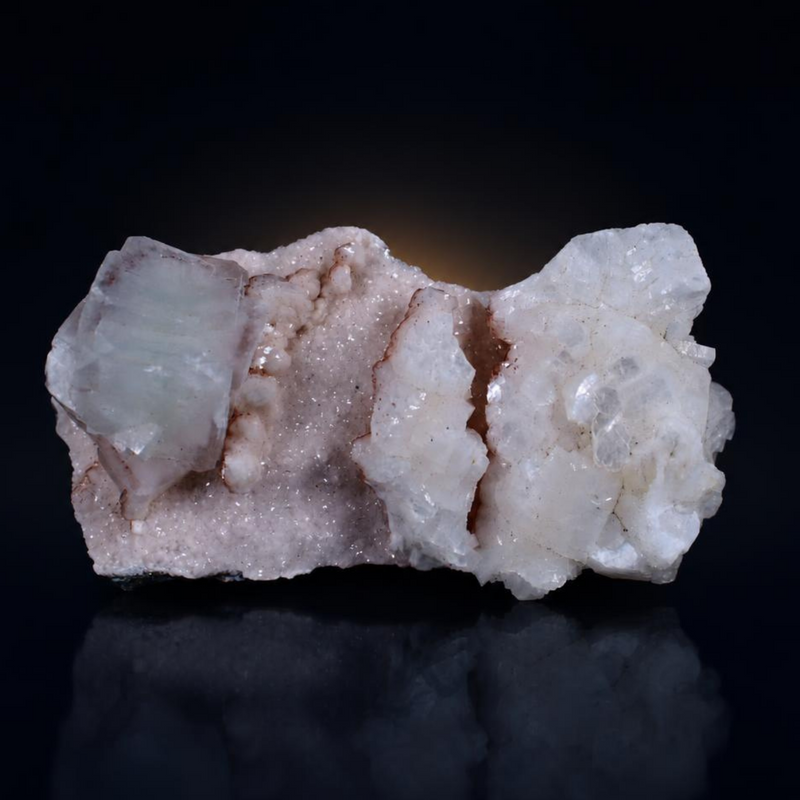 Pink Apophyllite Tabular Crystal Group and Stilbite Cluster — Pune, India | 100 g | 9 × 5 × 4 cm