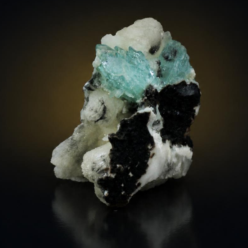 Green Apophyllite with Stilbite on Matrix – Natural Mineral Specimen