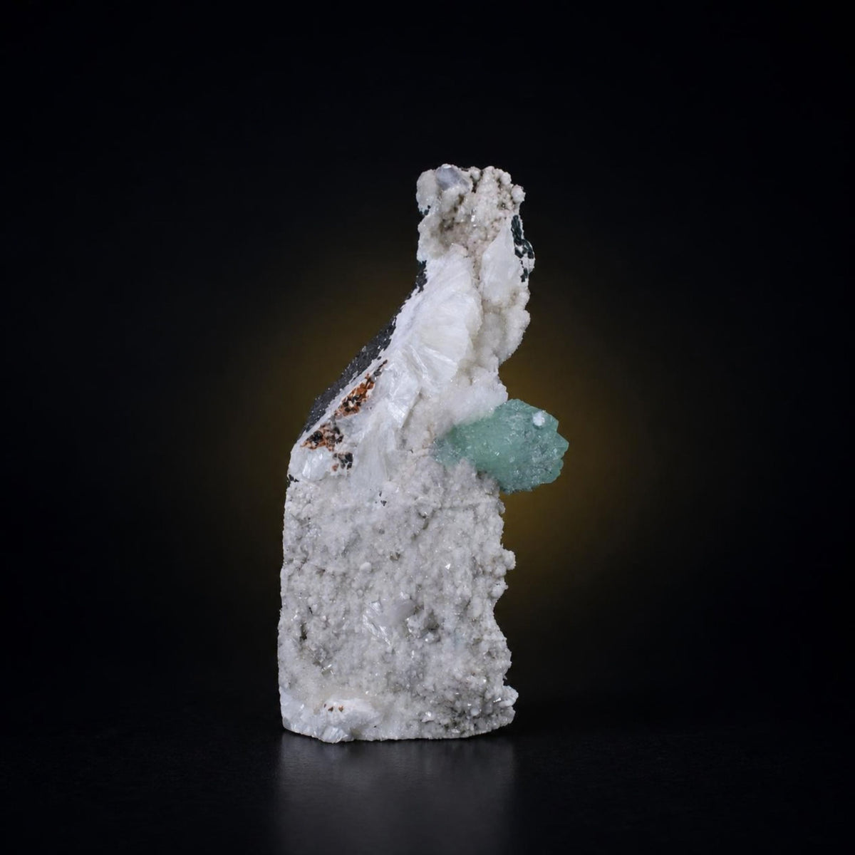 Natural Green Apophyllite with White Stilbite Mineral Specimen 14 × 6 × 5 cm 290 g