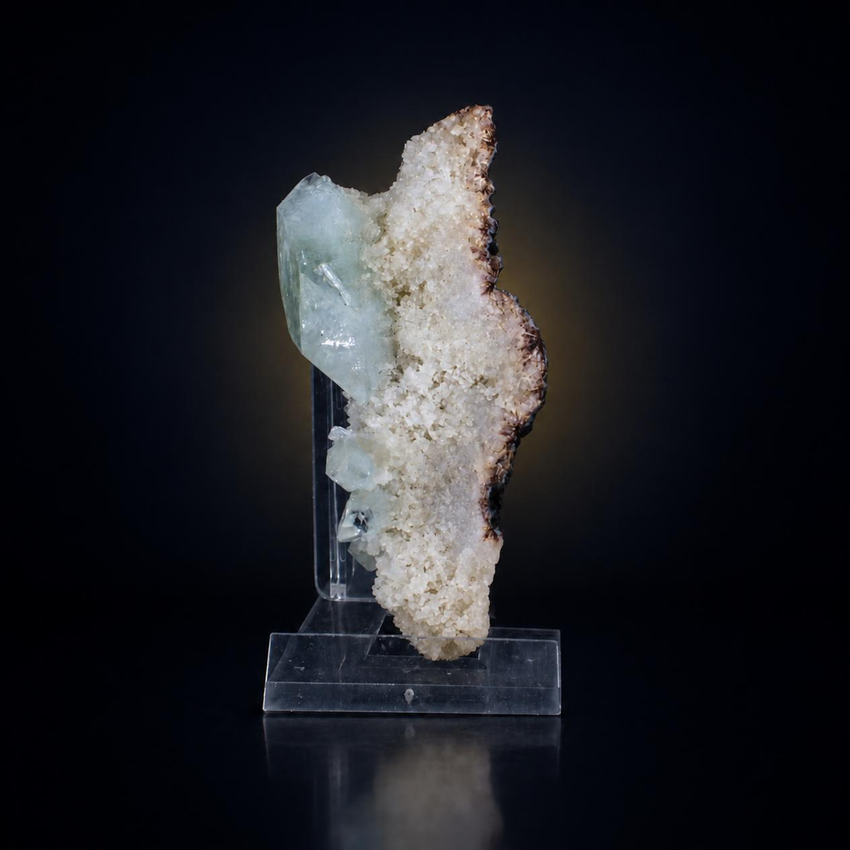 Green Apophyllite Crystal on Stilbite Matrix 9×4×3 cm | 60g