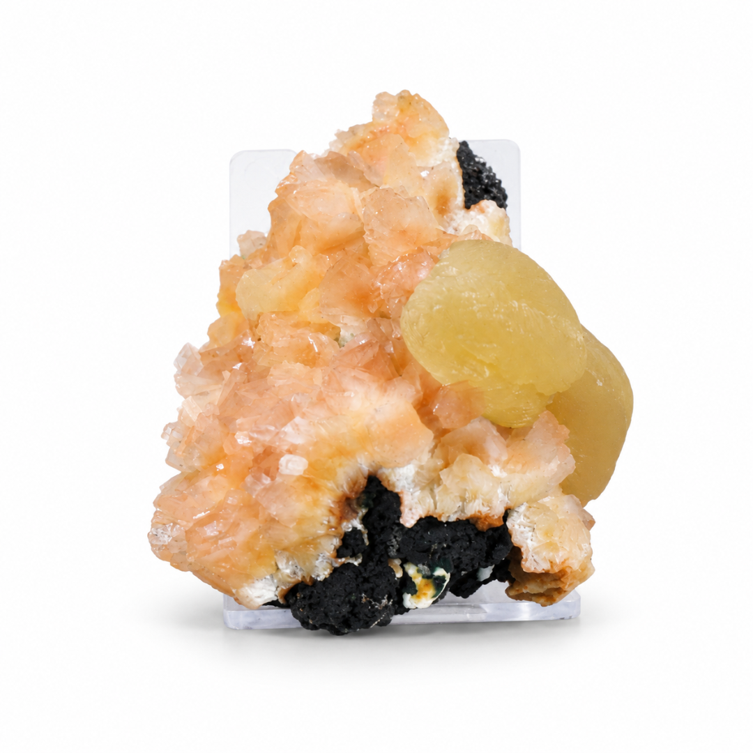 Natural Stilbite with Calcite Mineral Specimen – 90g