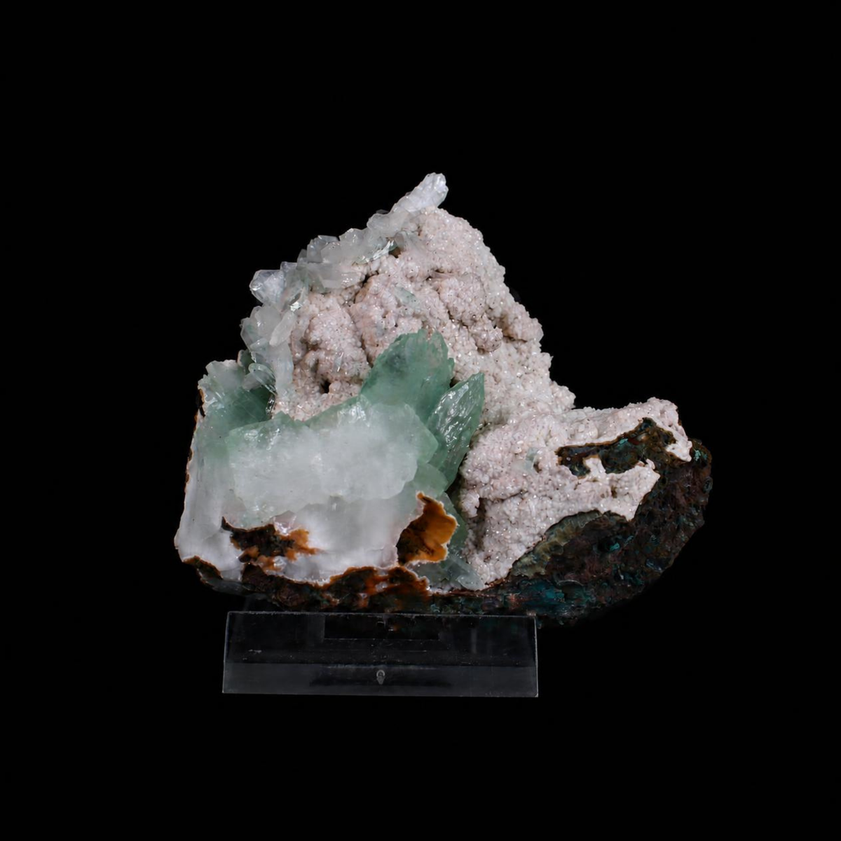 Green Apophyllite Crystals on Stilbite Matrix Natural Indian Mineral Specimen 7 × 7 × 3 cm | 100 g