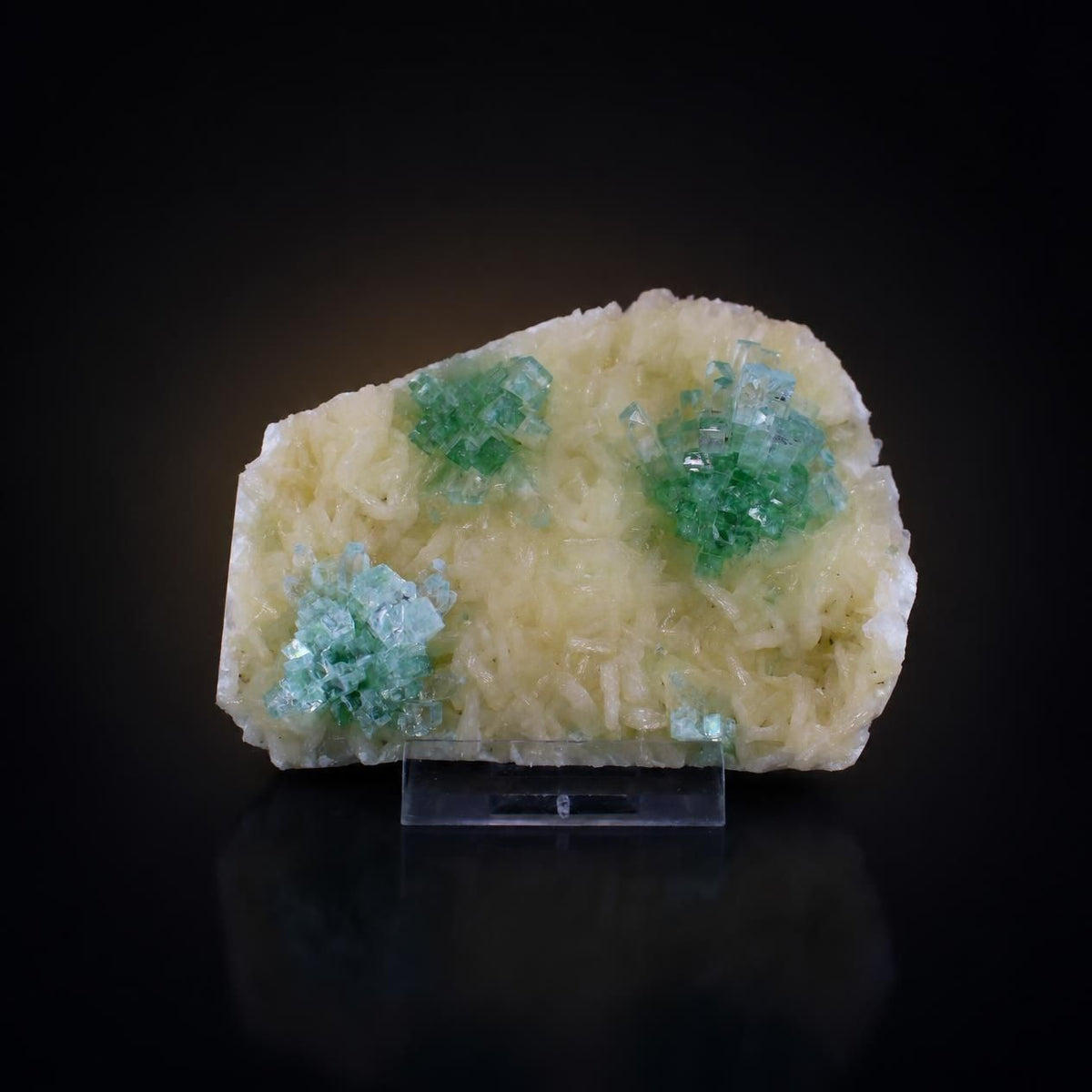 Natural Green Apophyllite with Stilbite Crystal Matrix Mineral Specimen from India 180 gm  9 × 7 × 2 cm