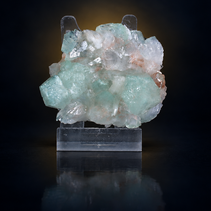 Natural Apophyllite with Heulandite and Stilbite Crystal Cluster – 100 g