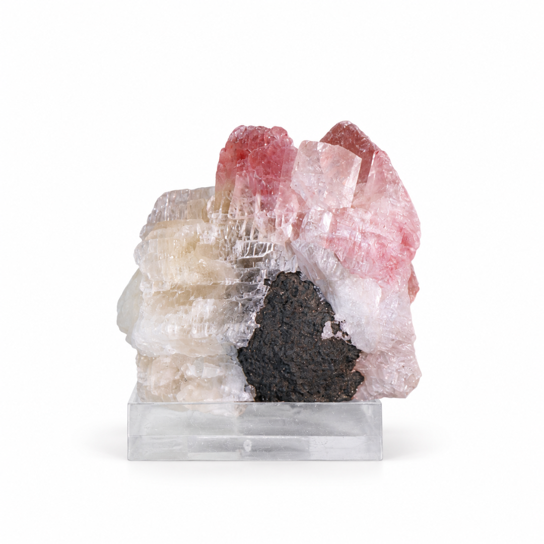 Natural Pink Calcite Crystal Mineral Specimen – India