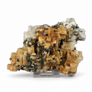 Natural Fluorescent Transparent Apatite Crystal with Pyrite & Black Inclusions