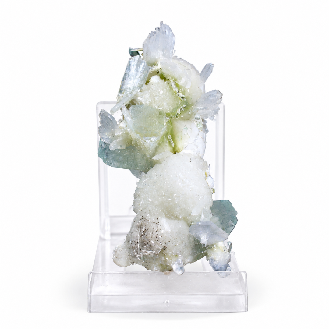 Natural Okenite with Apophyllite &amp; Heulandite Mineral Specimen – 40g