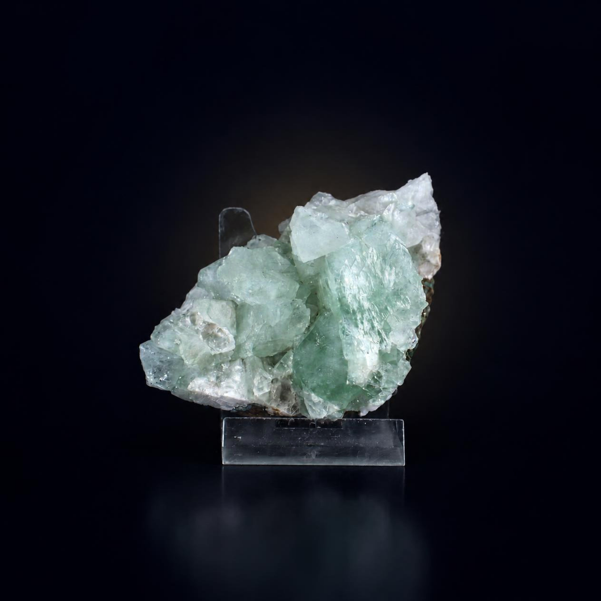 Green Apophyllite Crystal Cluster on Stilbite Collectible Mineral Specimen 8 × 5 × 3 cm