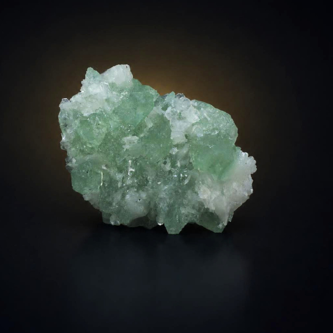 Green Apophyllite on White Matrix – Natural Mineral Specimen