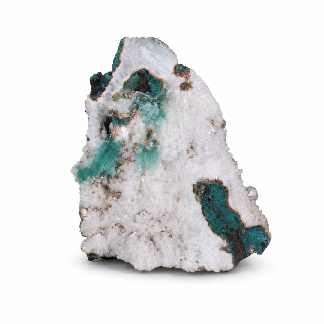 Green Apophyllite on Heulandite Matrix · 160 g · 7 × 6 × 5 cm · India