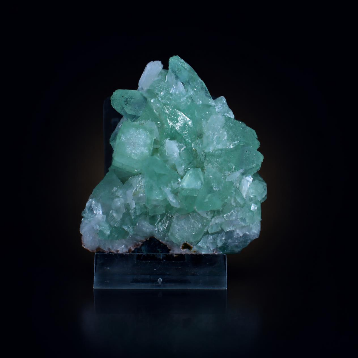 Natural Green Apophyllite Crystal Cluster Mineral Specimen India