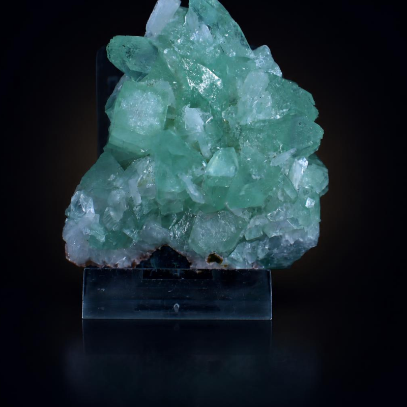 Green Apophyllite Tabular Crystal Cluster — India