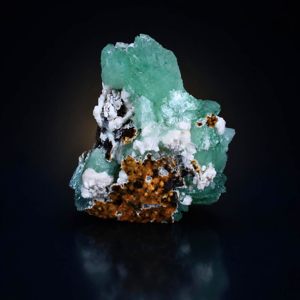 Green Apophyllite on Stilbite Collectible Indian Mineral Specimen 200g