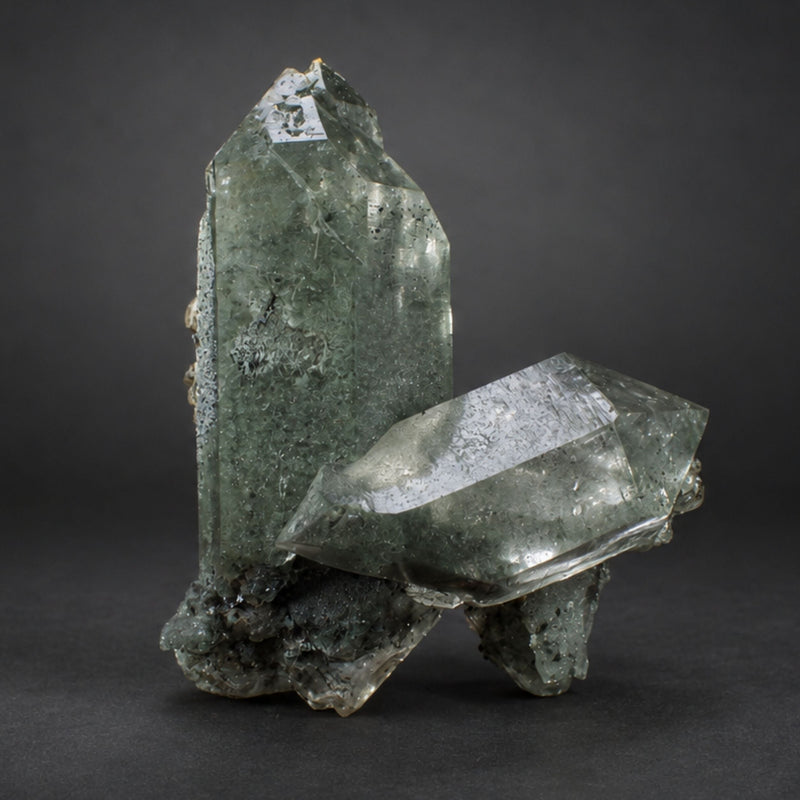Green Himalayan Quartz Prismatic Crystal Group | 440 g | 12 × 10 × 5 cm