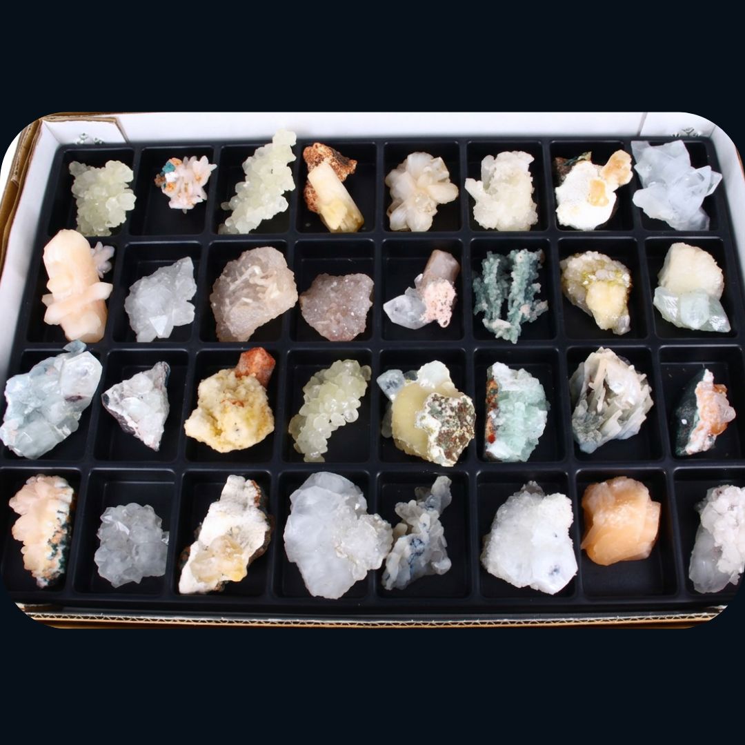 Scolecite and Mesolite and Chalcedony specimen — India.