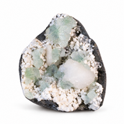 Natural Green Apophyllite with Mordenite Heulandite Crystal Specimen – India