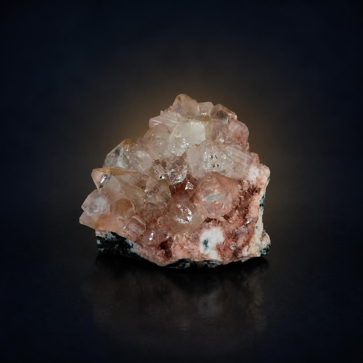 Pink Apophyllite on Chalcedony Crystal Cluster 7×6×4 cm | 90g