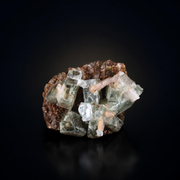 Green Apophyllite Crystal Cluster with Peach Stilbite on Matrix 8×6×4 cm | 120g