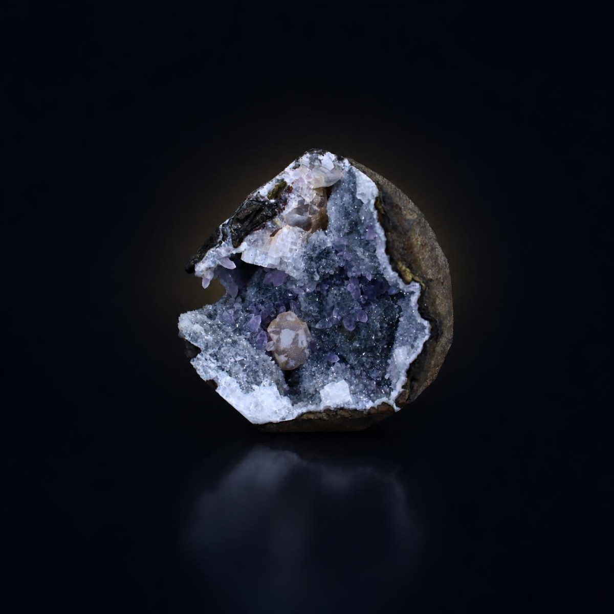 Natural Amethyst on Calcite Geode 6 × 5 × 4 cm